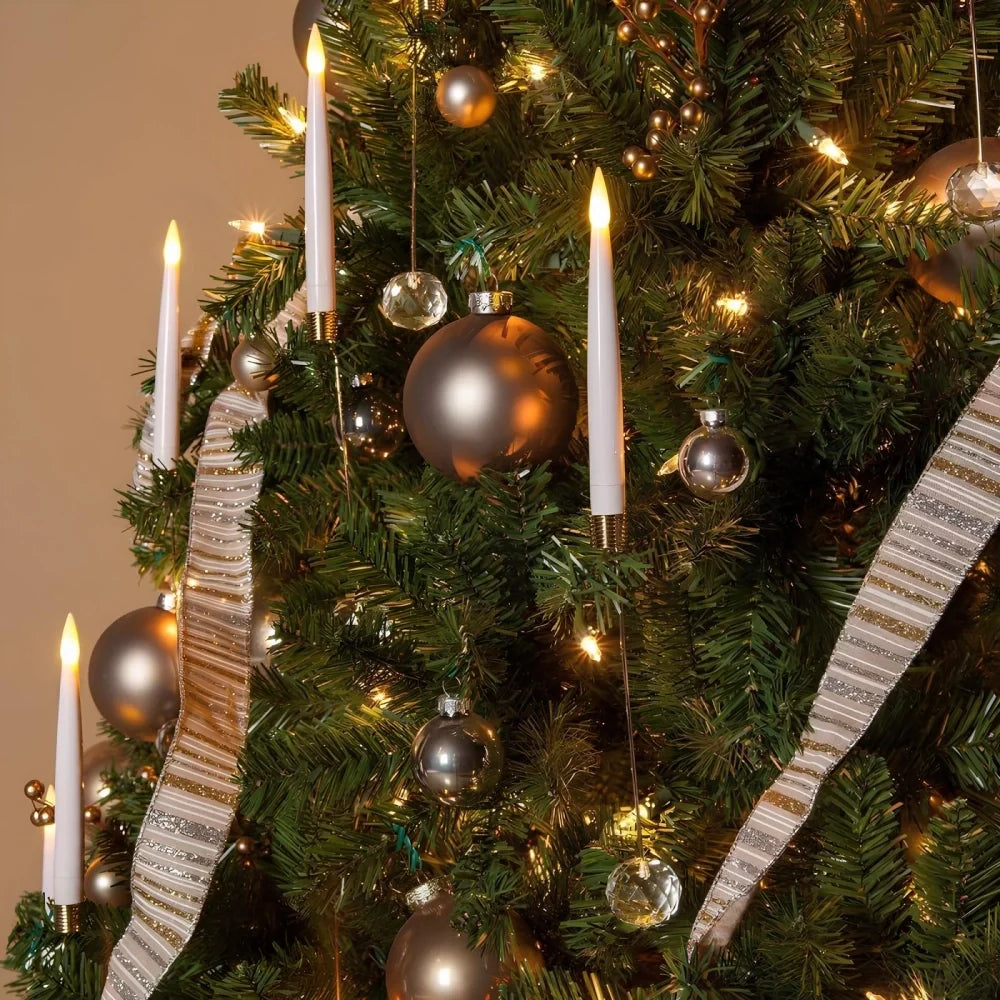 EverGlow™ LED Kerzen mit Timer – Realistisches Flackern für Weihnachtsbaum, Sicheres Warmes Licht, Fernbedienung Inklusive 8