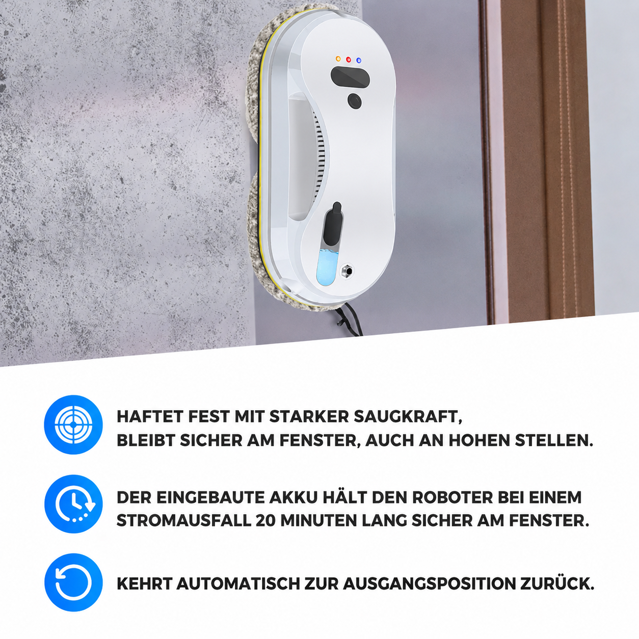 Fensterreiniger | Automatischer Fenstersauger, Gyroskop-Technologie