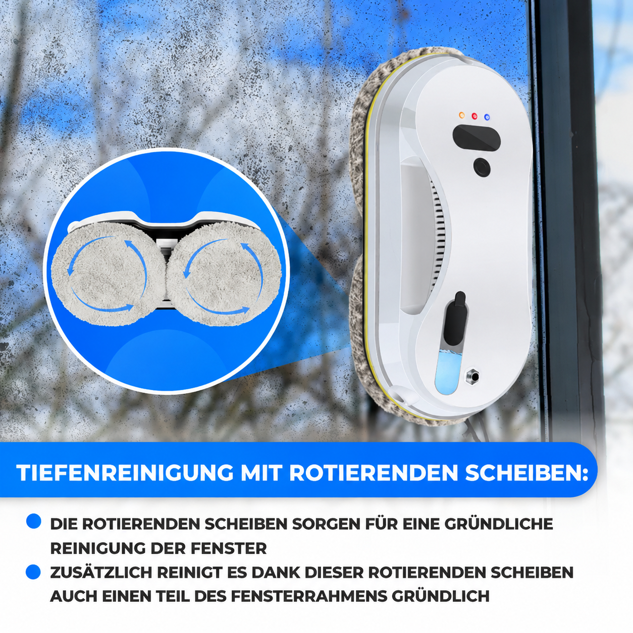 Fensterreiniger | Automatischer Fenstersauger, Gyroskop-Technologie