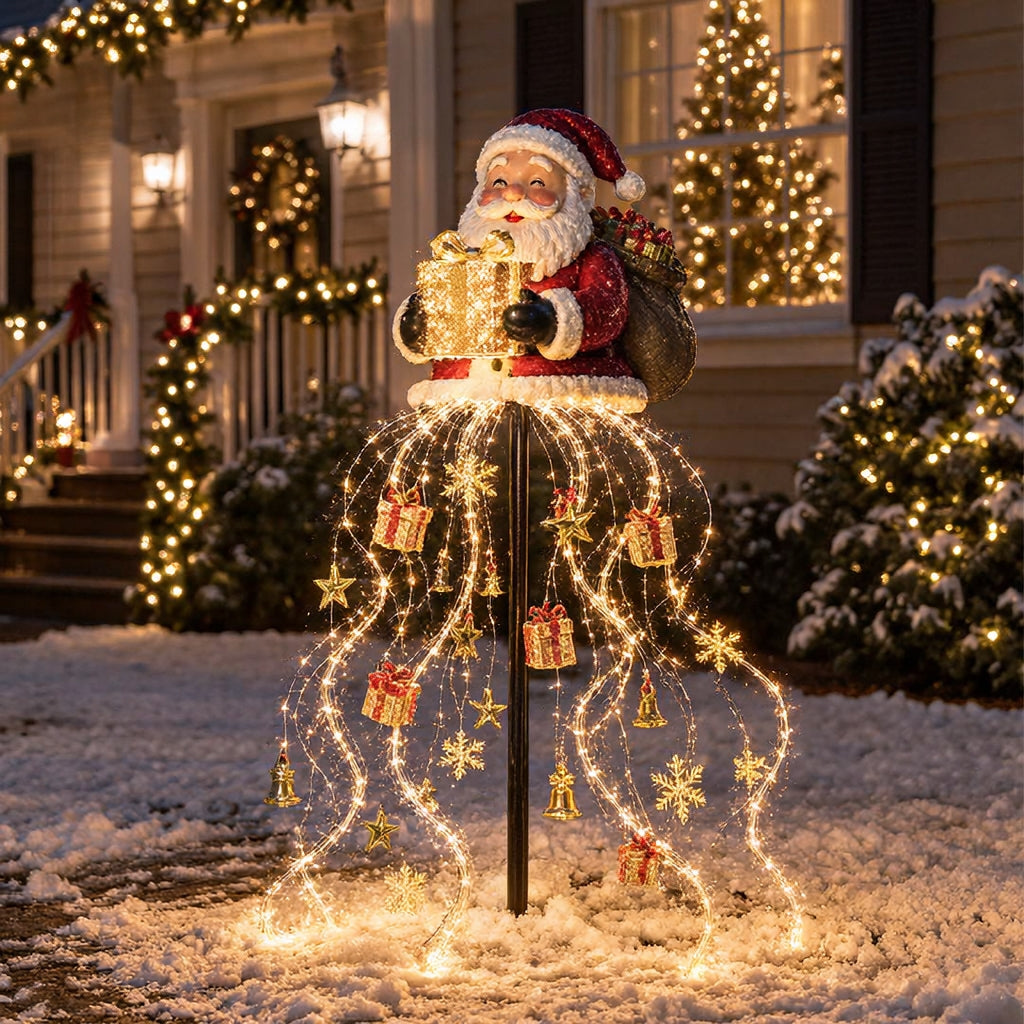 Weihnachtlicher Goldener Lichtbrunnen – Innen- und Außendekoration