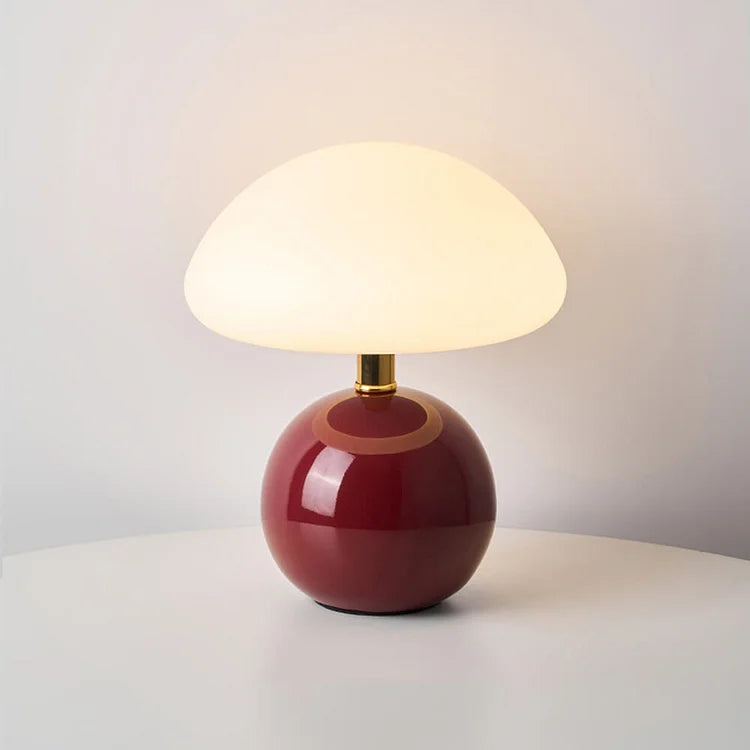 MushLume Französische Vintage-Pilzlampe LED Creme fürs Wohnzimmer