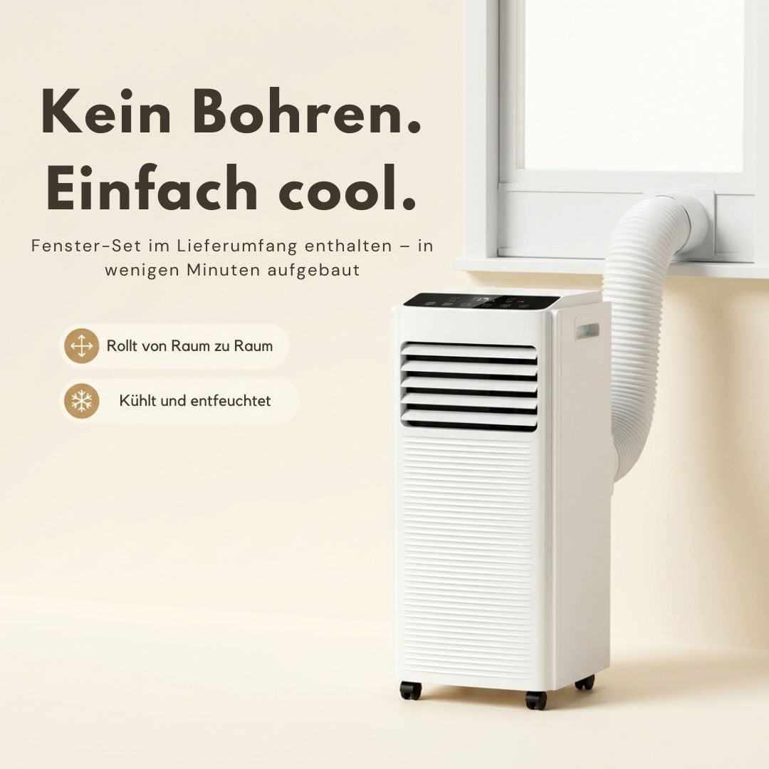 Mobile Klimaanlage 7000 BTU, Fenstersatz ohne Bohren