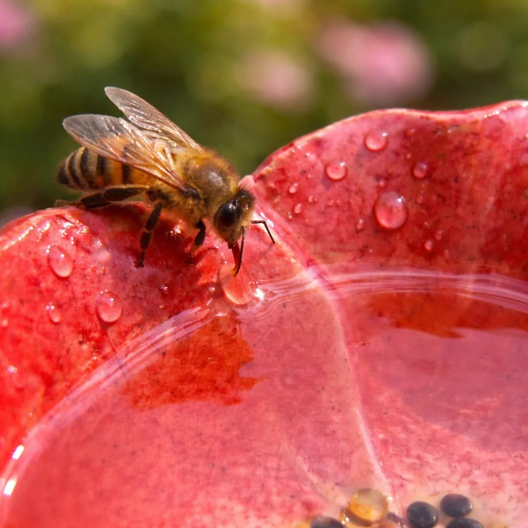 Garten Dekoration | Handgefertigte Wetterfeste Keramik-Bienenblüten, 4er-Set 4