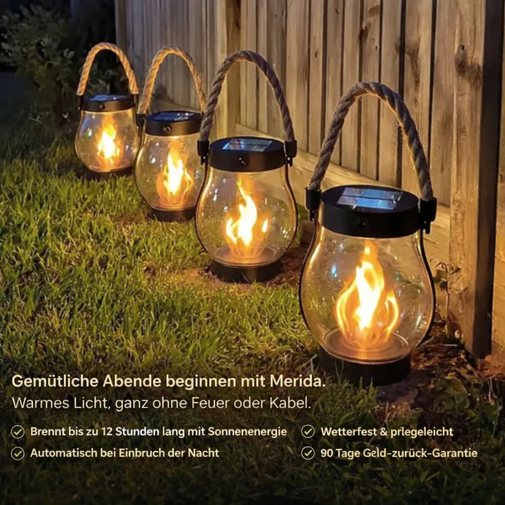 Nordlicht Solar-Laterne modern LED wetterfest schwarz Garten