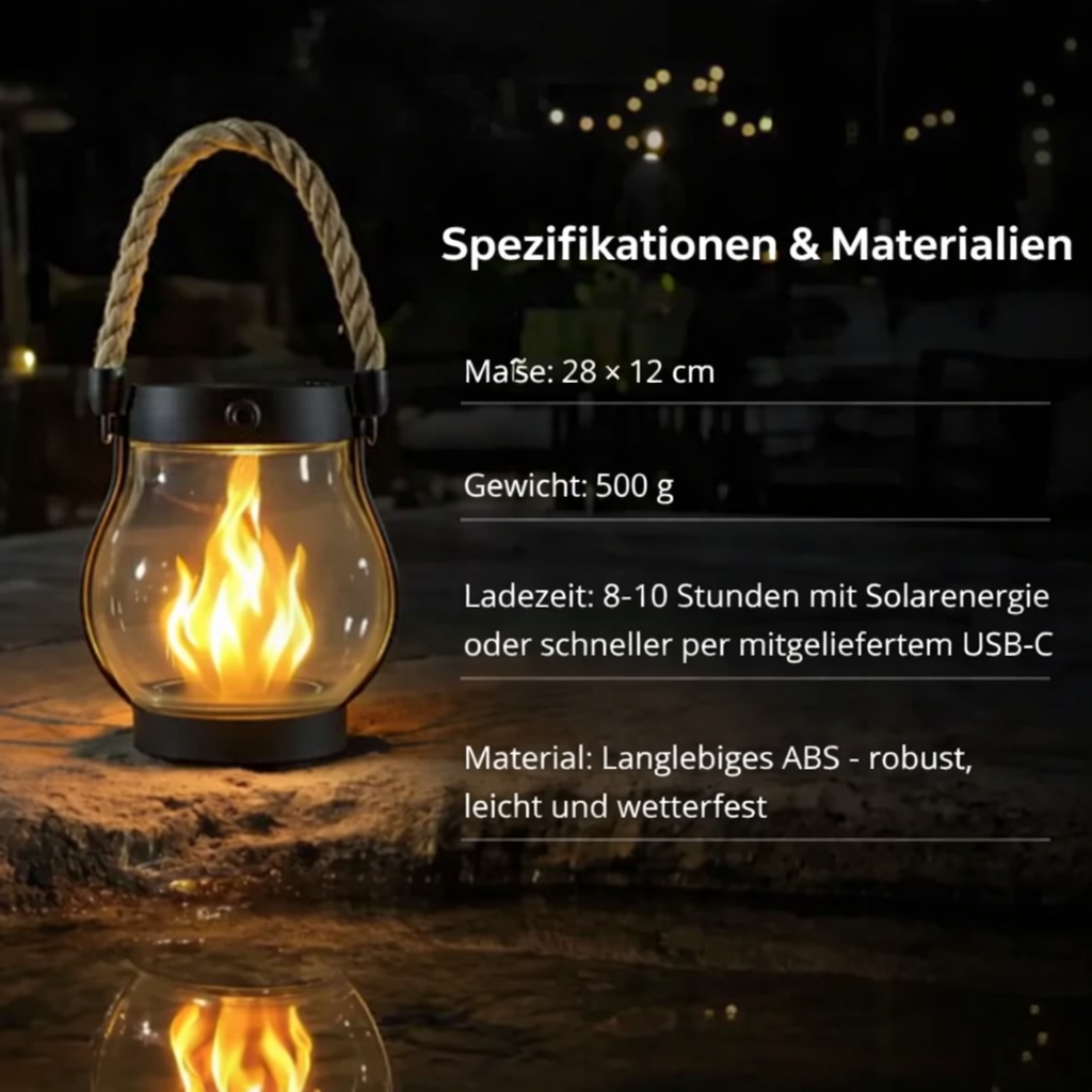 Nordlicht Solar-Laterne modern LED wetterfest schwarz Garten