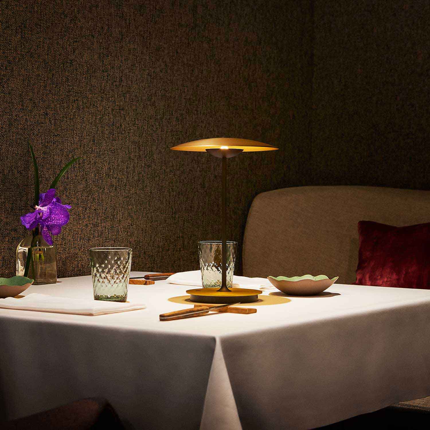 GingerLux Tischlampe – Skandinavischer Stil, Holzoptik, dimmbar, für Wohnzimmer