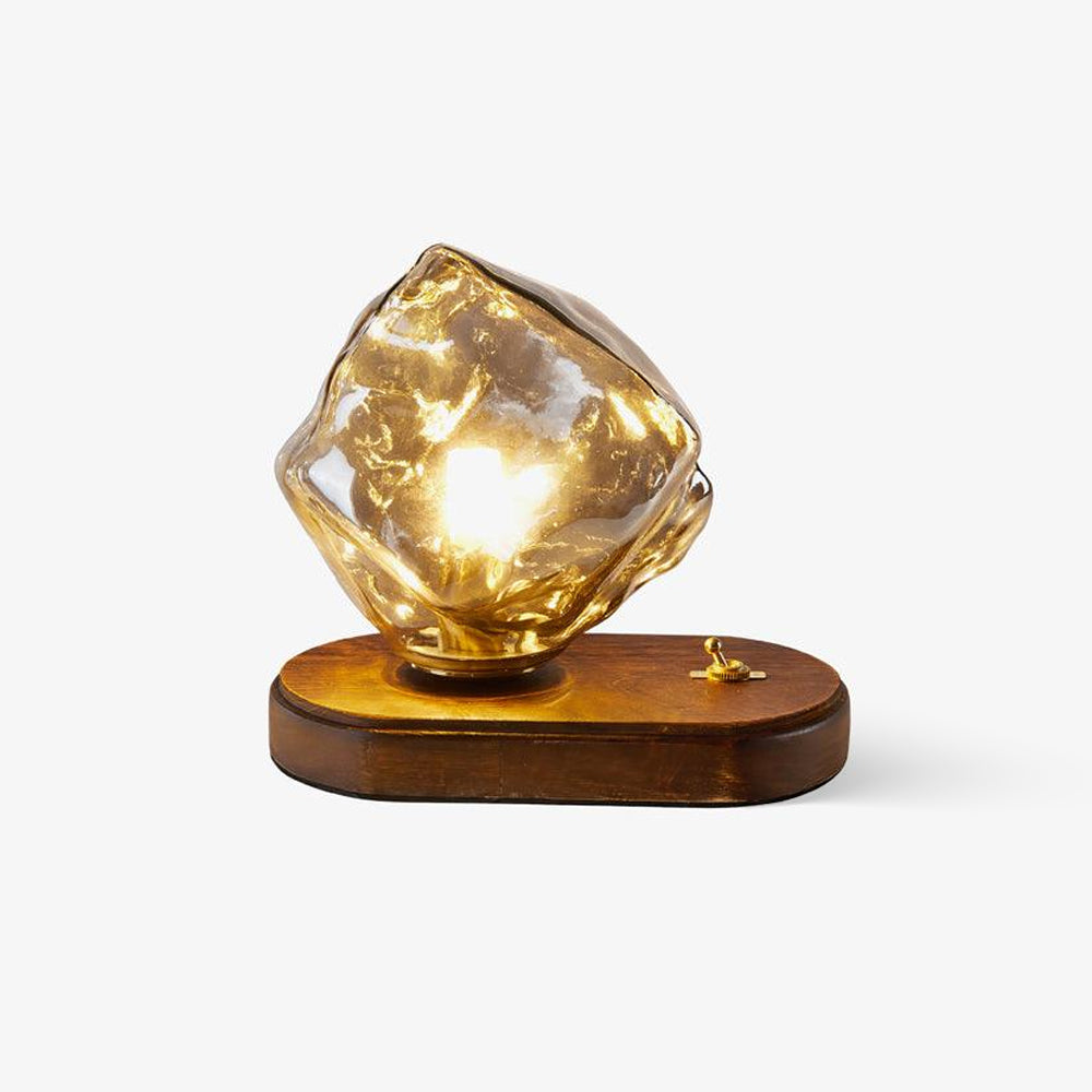 FrostGlow Vintage Glas-Tischlampe – Warmlicht Weiß fürs Wohnzimmer