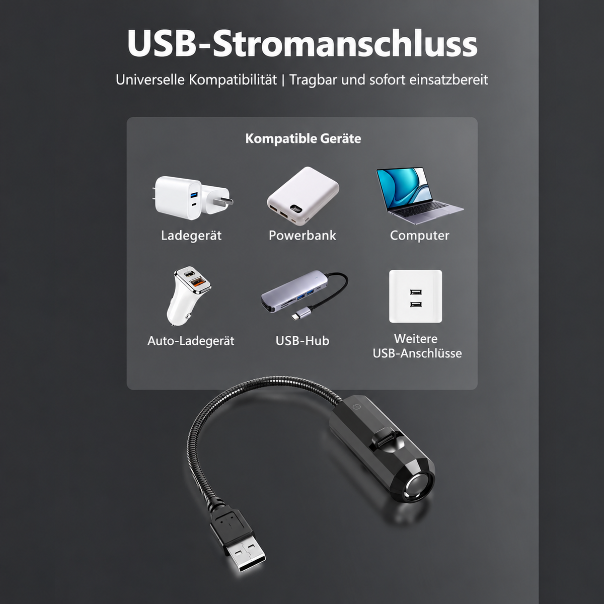 LED-Projektionslampe Weihnachten Kunststoff Bunt – 6 Motive, USB-Betrieb, Tischdeko