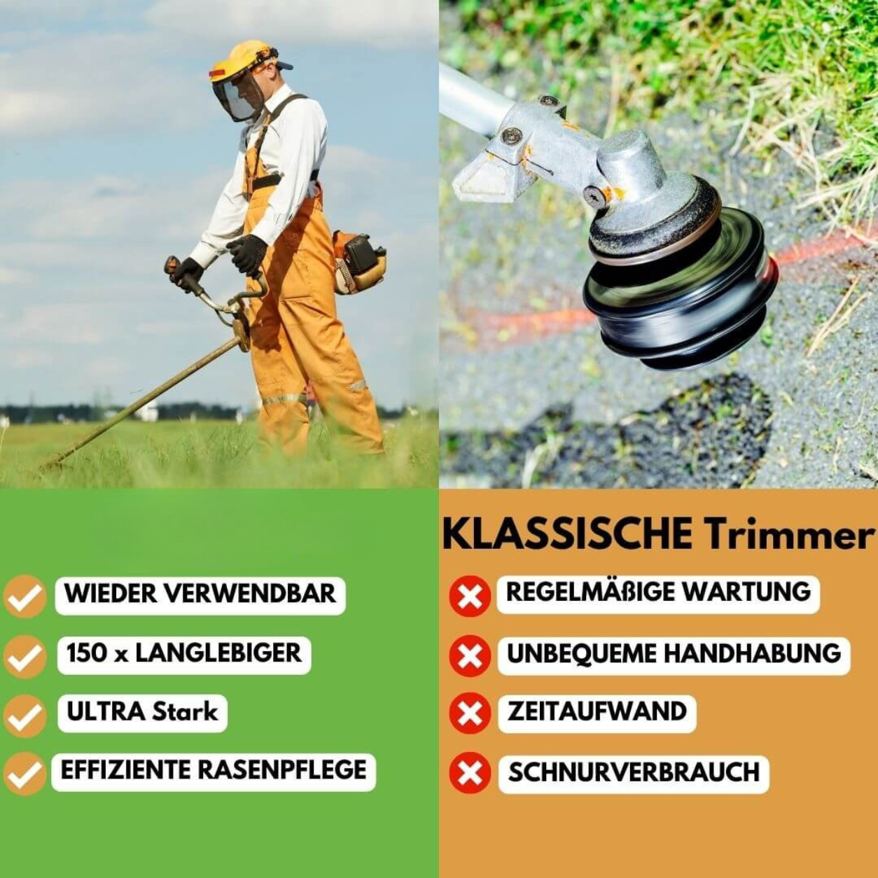 Rasentrimmeraufsatz | Für handelsübliche Trimmer