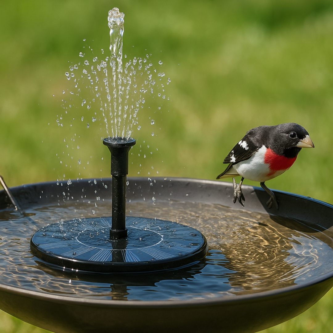 Solarbrunnen Garten Solarbetrieben für Teich und Vogelbad mit Springbrunnenfunktion und automatischem Betrieb
