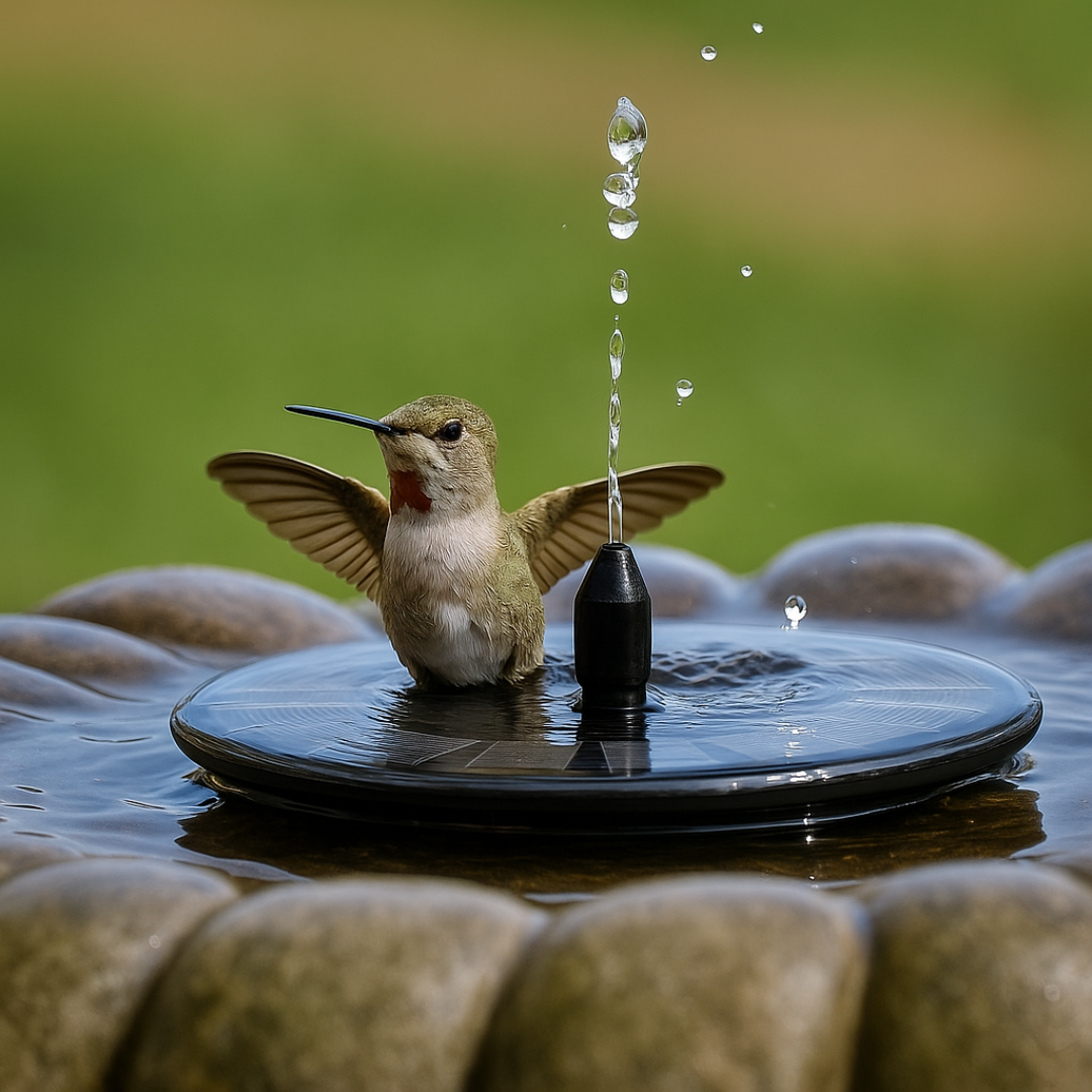 Solarbrunnen Garten Solarbetrieben für Teich und Vogelbad mit Springbrunnenfunktion und automatischem Betrieb