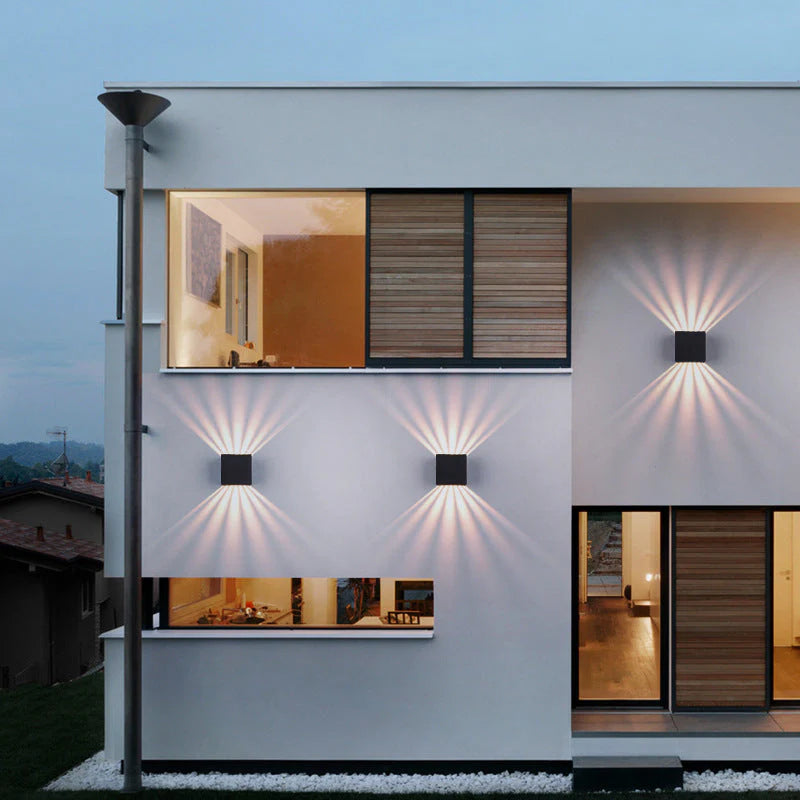LED Außenwandleuchte Warmweiß Quadratisch Modern für Fassade und Eingangsbereich IP65 Aluminium