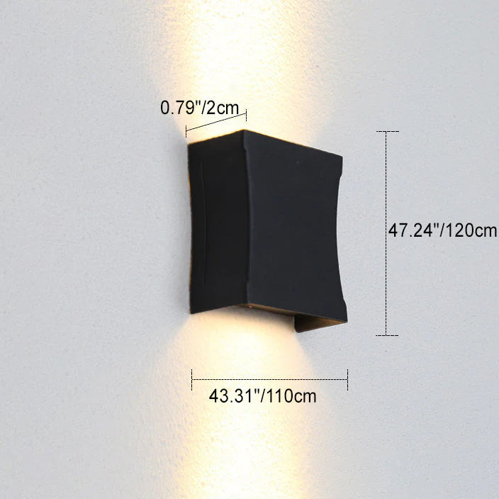 LED Outdoor Wall Light Warm White Square Modern for Facade and Entrance Area IP65 Black