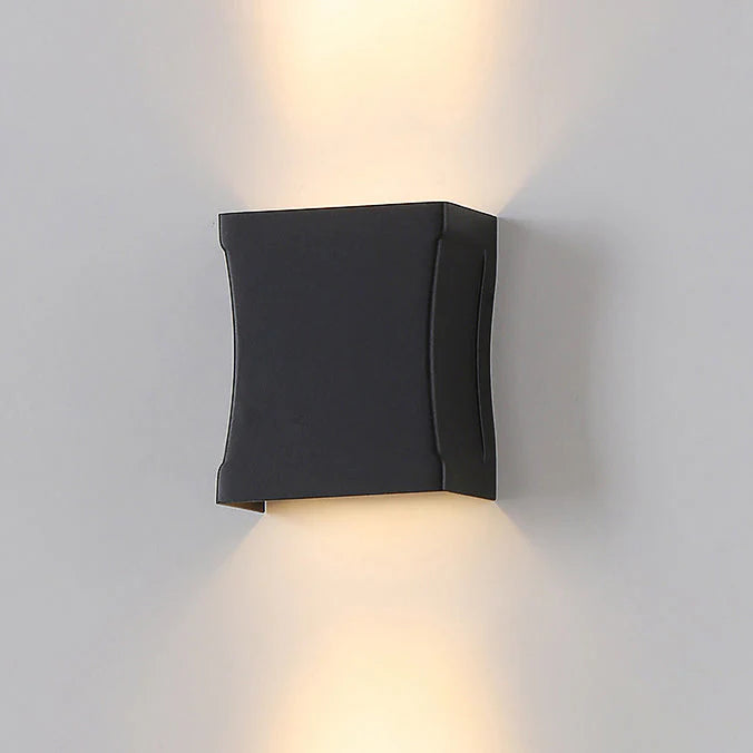 LED Outdoor Wall Light Warm White Square Modern for Facade and Entrance Area IP65 Black