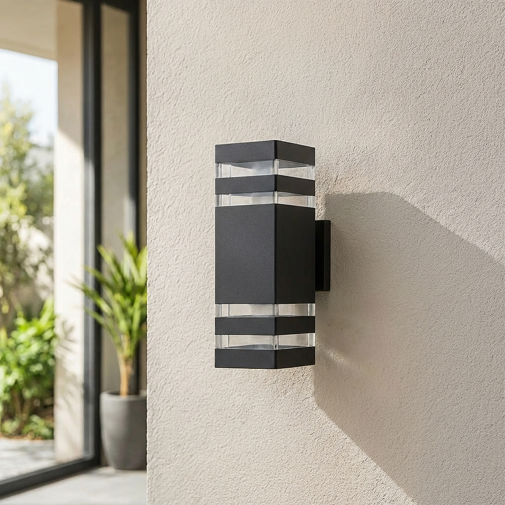 LED Außenwandleuchte Warmweiß 2-Wege Licht Außen für Fassade und Eingangsbereich IP65 Modern Schwarz