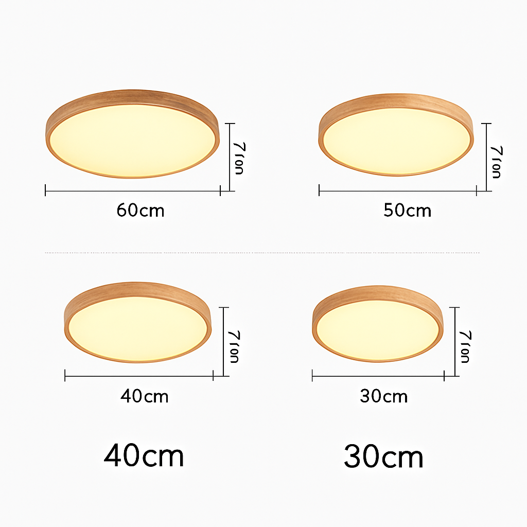 LED Deckenleuchte | Rund, Naturholz, Schlankes Profil 4