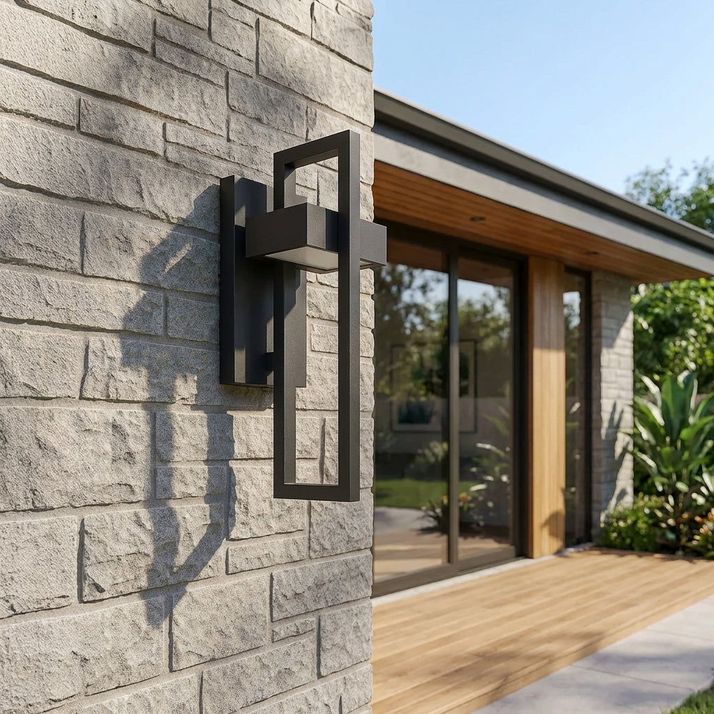 LED Wandleuchte Außen IP65 Aluminium Modern für Fassade und Hauseingang mit indirektem Lichtdesign