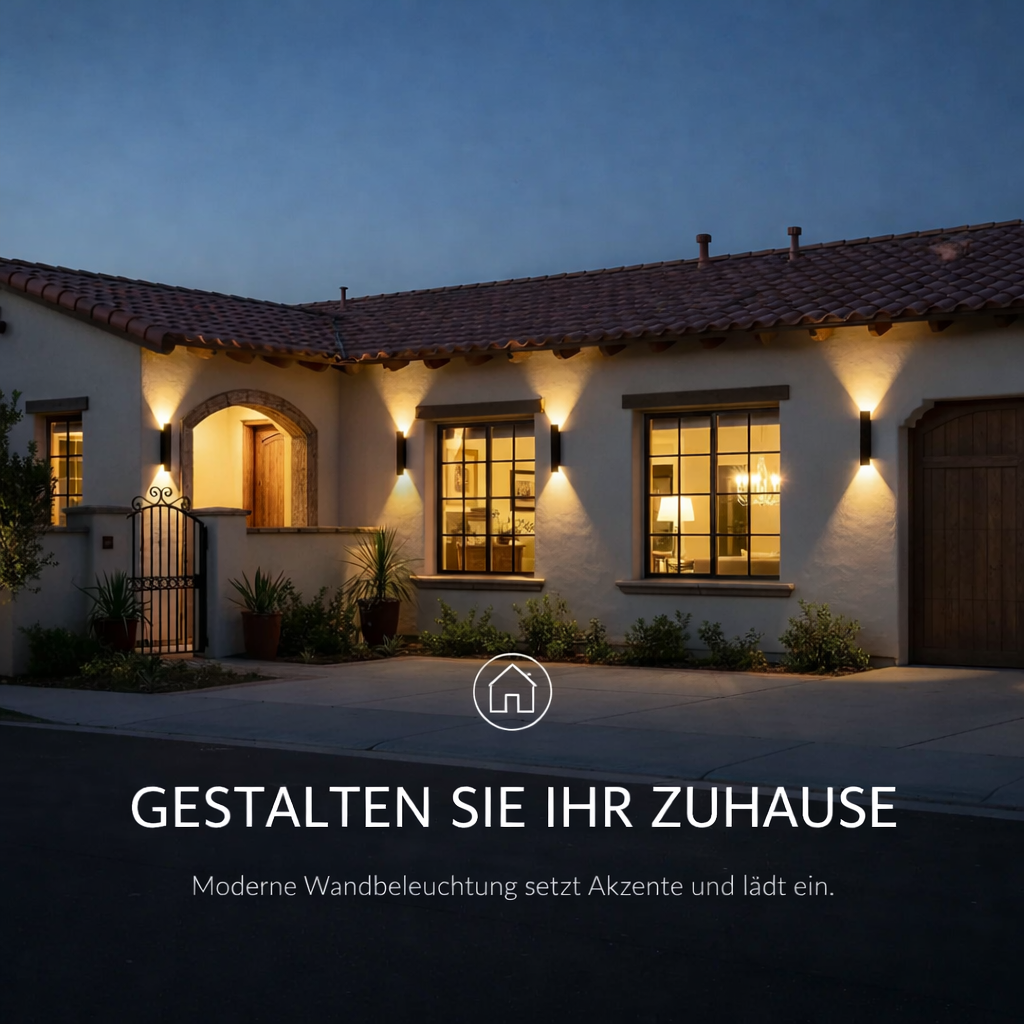 LED Wandleuchte Warmweiß Außen IP65 Up Down Licht aus Aluminium Modern für Fassade und Terrasse