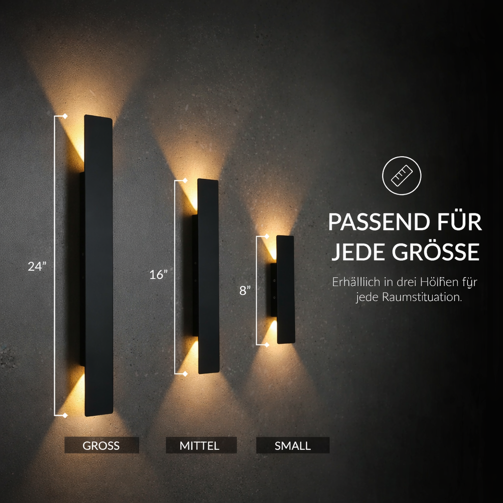 LED Wandleuchte Warmweiß Außen IP65 Up Down Licht aus Aluminium Modern für Fassade und Terrasse