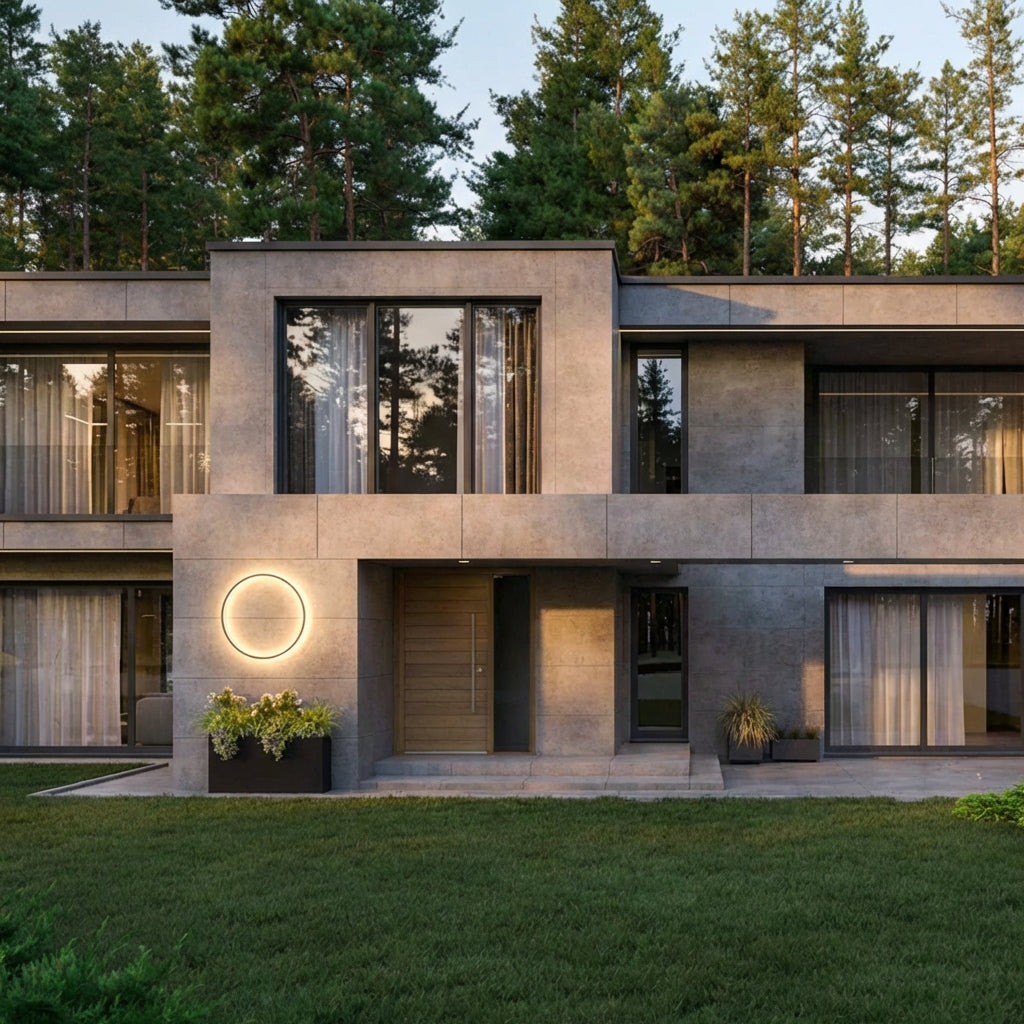 LED Wandleuchte Warmweiß Außen IP65 Wasserdicht Rund Modern für Fassade und Garten in Weiß