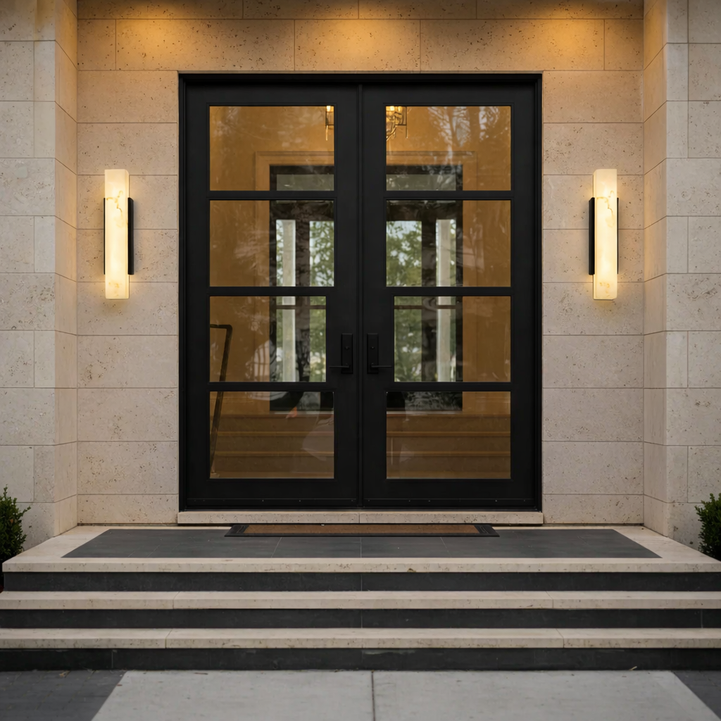 LED Wandleuchte Warmweiß Außen IP65 Wetterfest mit Marmoreffekt Modern für Fassade und Eingang