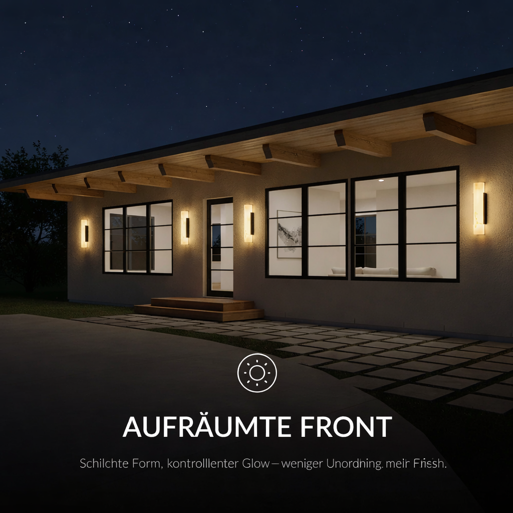 LED Wandleuchte Warmweiß Außen IP65 Wetterfest mit Marmoreffekt Modern für Fassade und Eingang