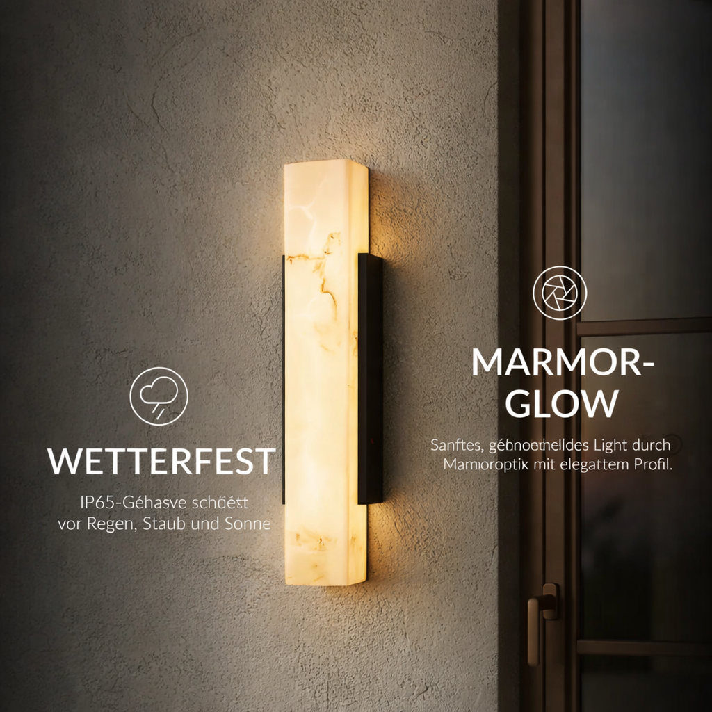 LED Wandleuchte Warmweiß Außen IP65 Wetterfest mit Marmoreffekt Modern für Fassade und Eingang