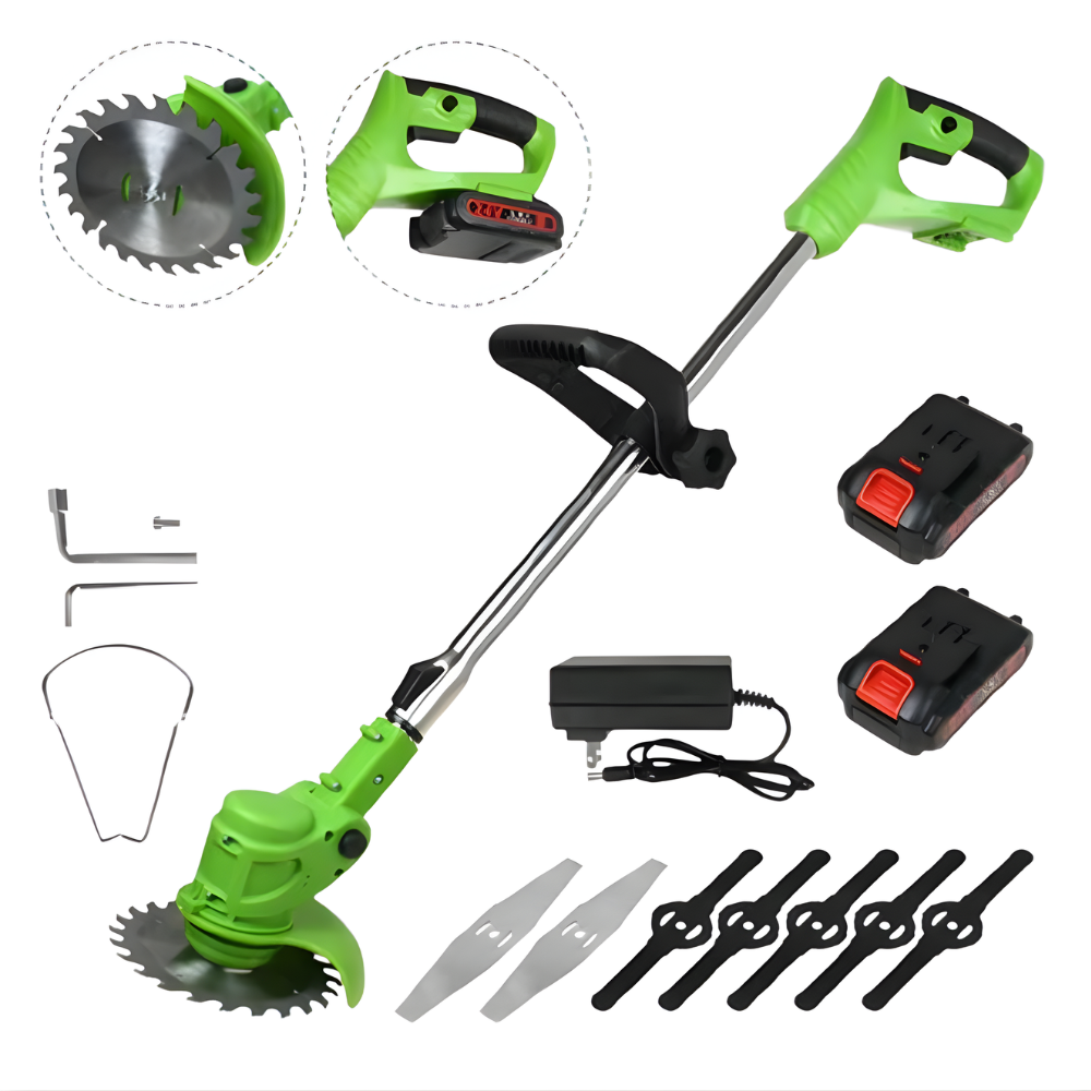 Akku Rasentrimmer 24V 600W – 140mm Schnitt – 18000 U/min – 3,0Ah Akku – 70dB – 2in1 Kantenschneider