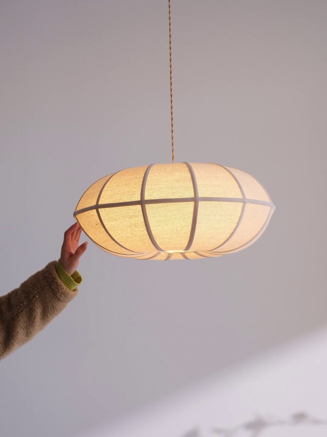 Pendelleuchte - Lampenschirm aus Rippstoff