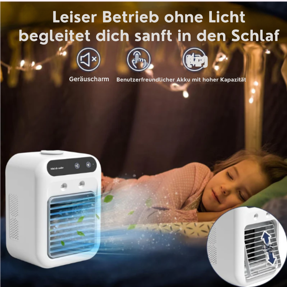 Mini Klimaanlage 25W – Kühlung & Befeuchtung – Kompakt 214×164×114mm – Ideal für Schlafzimmer & Büro