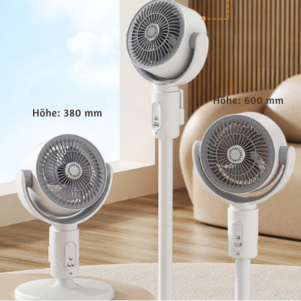 Leiser Standventilator 10W – Fernbedienung – 5 Stufen – Höhenverstellbar – Ideal für Büro