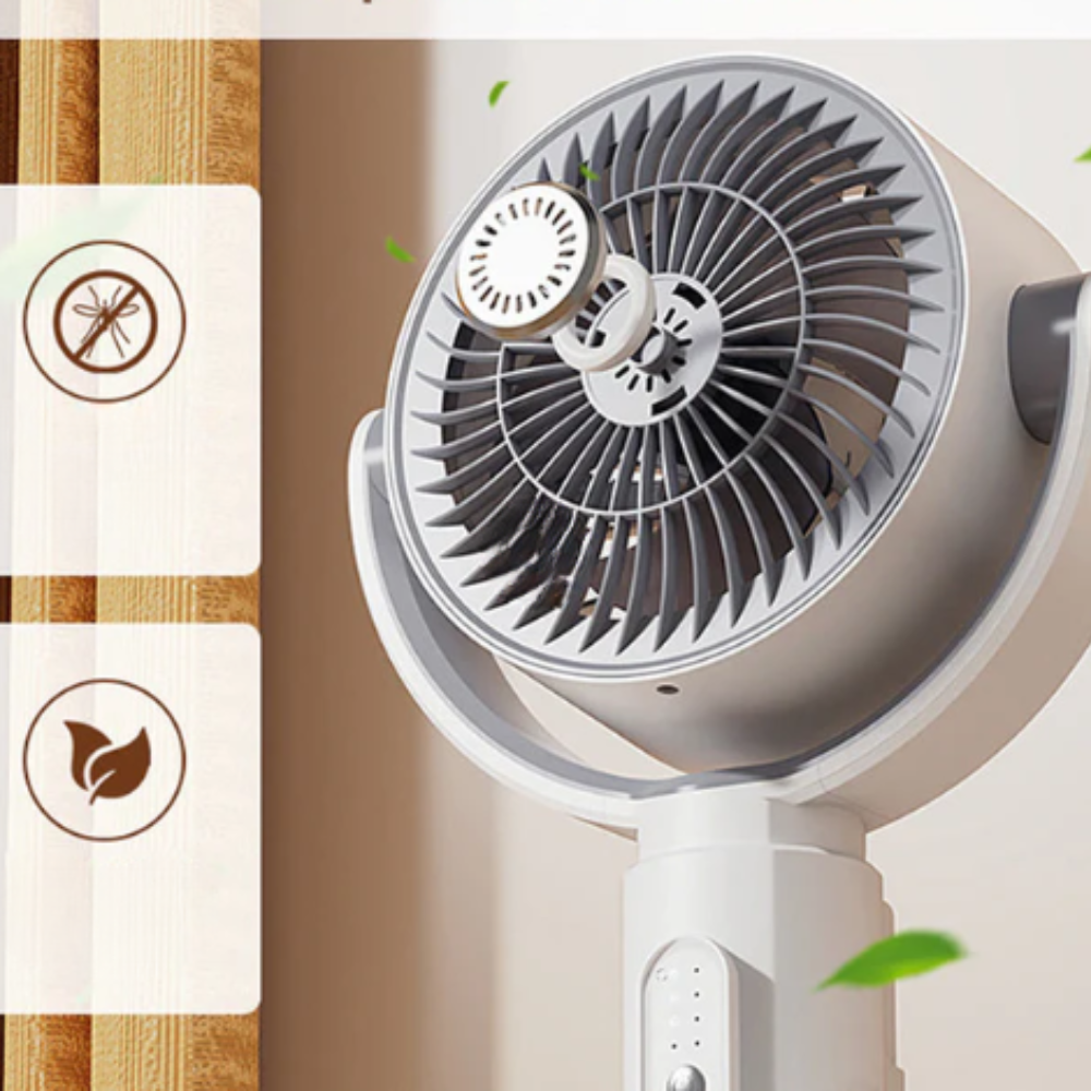 Leiser Standventilator 10W – Fernbedienung – 5 Stufen – Höhenverstellbar – Ideal für Büro