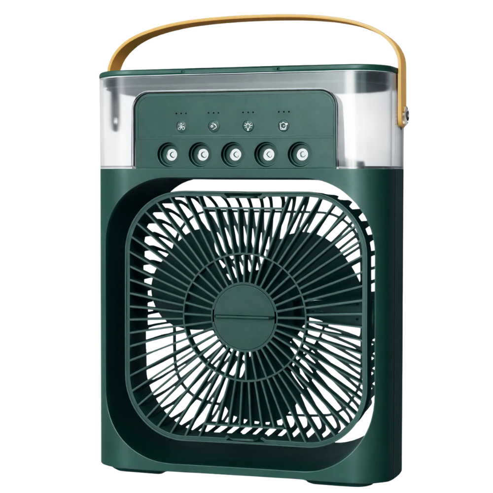 Portable Luftkühler Ventilator mit Luftbefeuchter – 3 Geschwindigkeiten – Bis 10m² – Fernbedienung – USB/AC