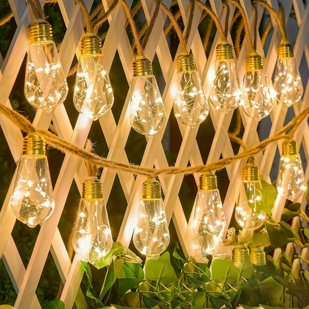 Lichterkette Outdoor | Metallstruktur, 8 Lichtmodi, 7,5 m 2
