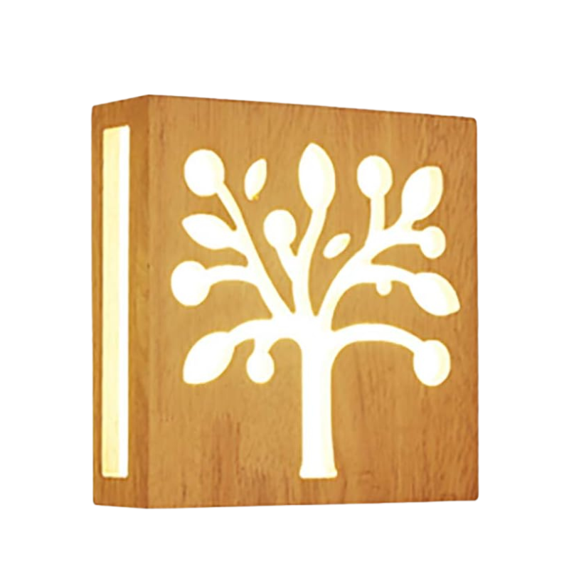 LumiHout – LED-Holzwandlampe mit Muster