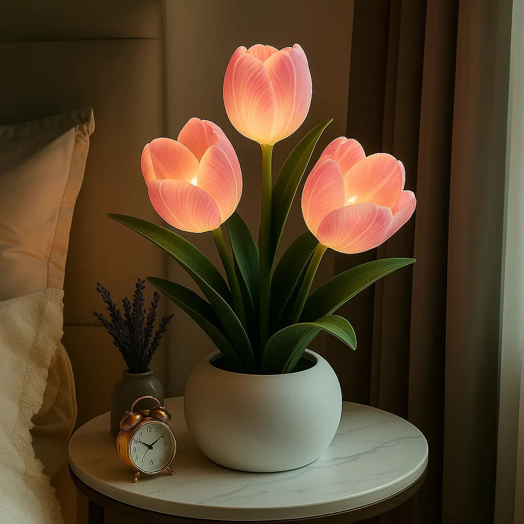 TulipaGlow – LED Deko-Lampe Tulpen warmweiß für Wohnzimmer