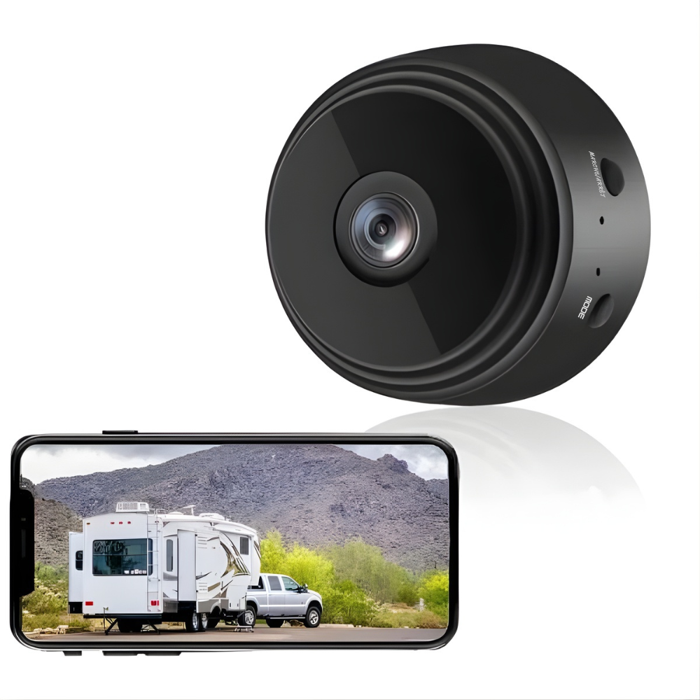 Kabellose Rückfahrkamera Full HD für RV Lkw und Anhänger – 720P – Unterstützt Micro SD bis 128GB – Magnet & 360° Rotierender Halter