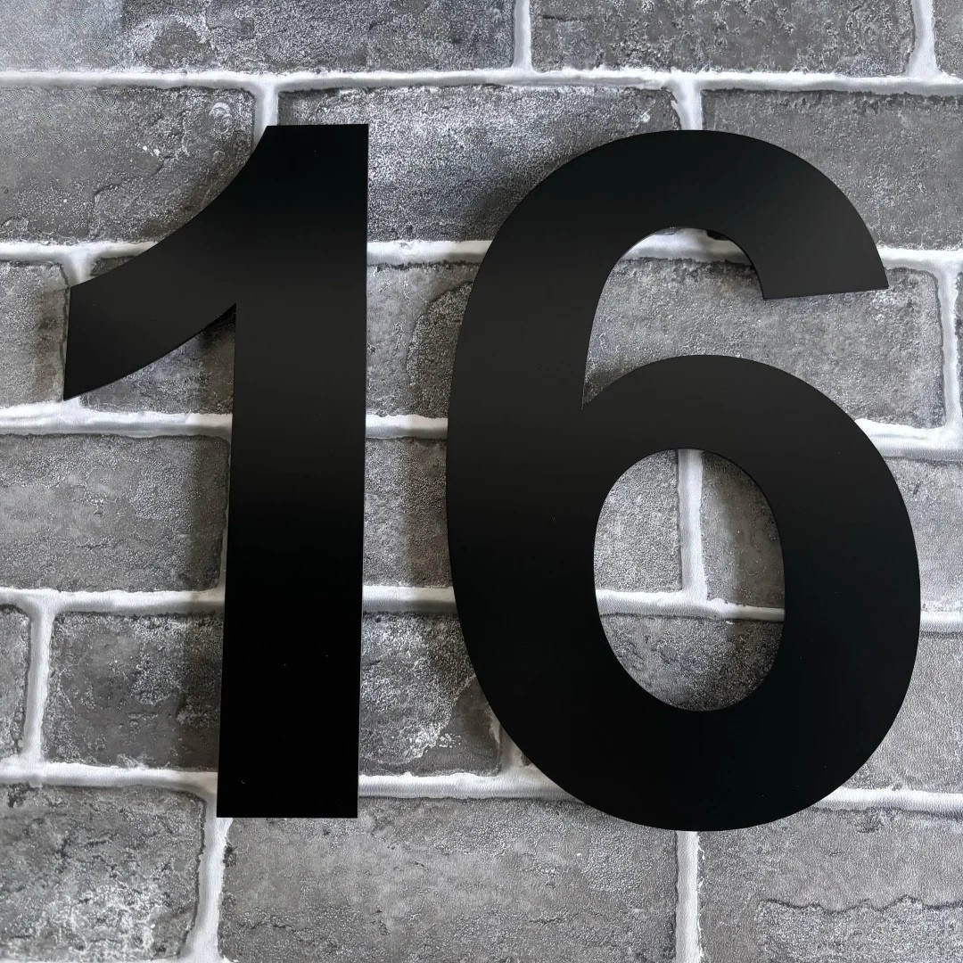 Edelstahl Hausnummer 3D Modern Außen Wetterfest für Fassade und Hauseingang Anthrazit