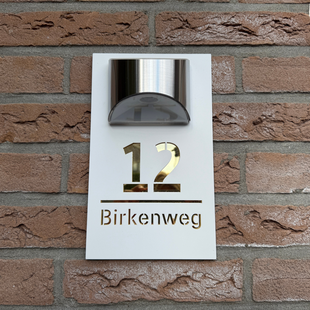 HausNumo LED-Hausnummer, Modern, Wetterfest, Schwarz, für Terrasse