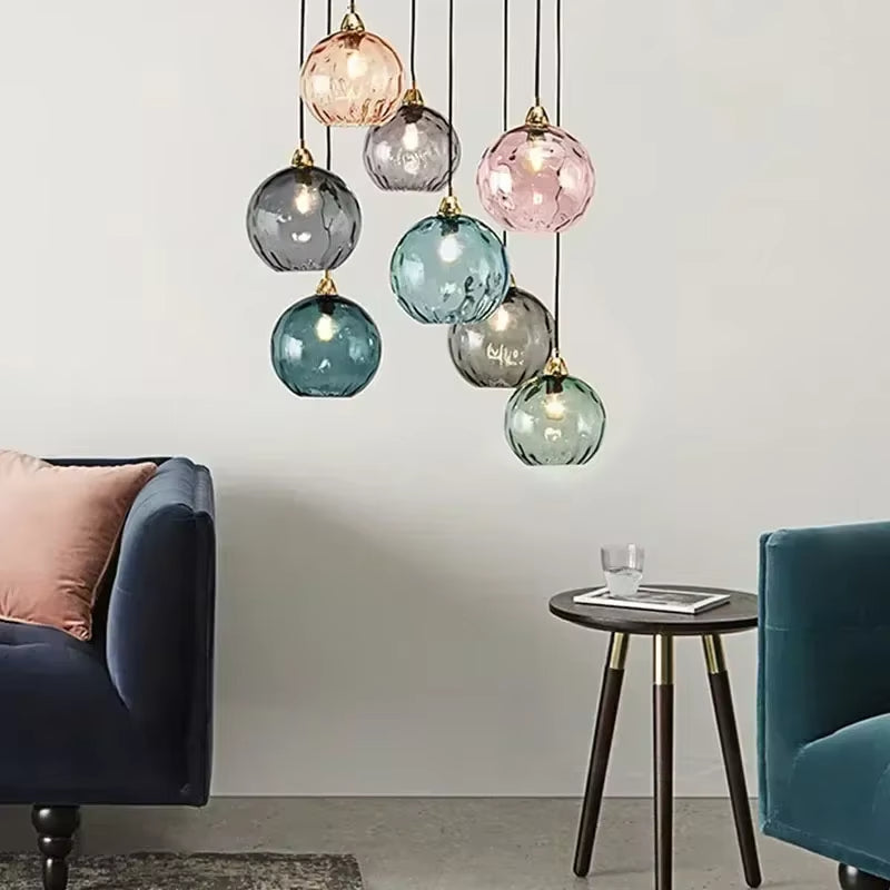 AquaGlow Glas-Pendelleuchte Modern Bunt mit Wassereffekt für Esszimmer