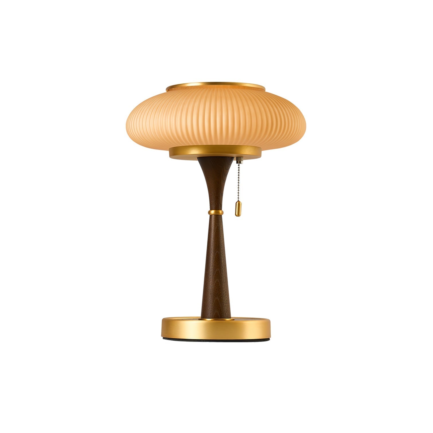LumoShroom Vintage LED-Tischlampe – Dimmbar Holzoptik fürs Wohnzimmer