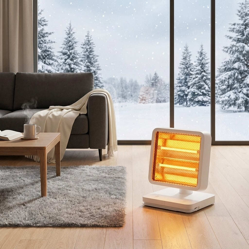 Mini-Elektro-Heizlüfter 500 W – Kompakter, Energiesparender Fußwärmer für Schnelles Aufheizen im Büro und Zuhause 0