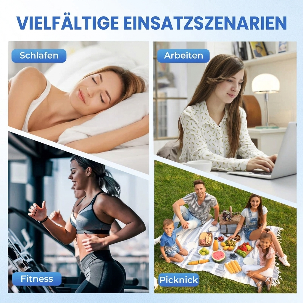 Mini Ventilator Plug-in 220V Leise 36dB Schlafzimmer Flexibler Hals