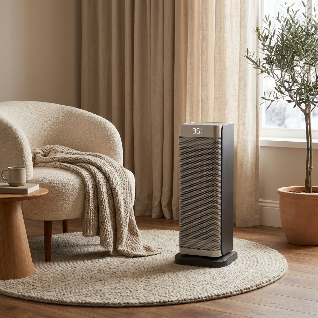 Moderne Elektrische Heizung 2000W mit Fernbedienung, PTC-Technologie, Heizkörper Elektrisch für Räume bis 25m² 0