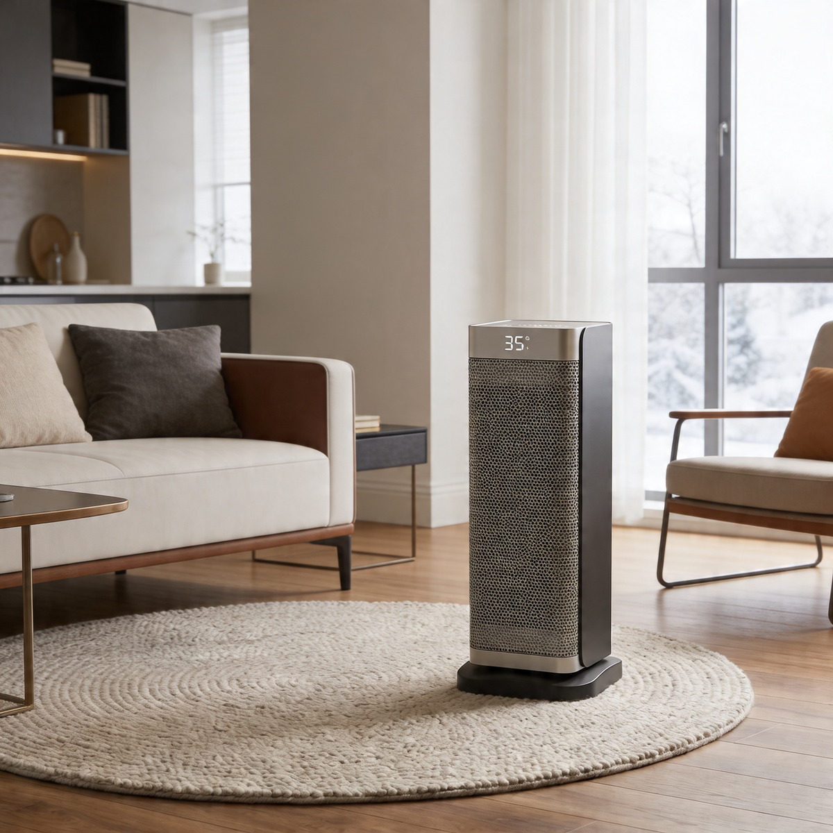 Moderne Elektrische Heizung 2000W mit Fernbedienung, PTC-Technologie, Heizkörper Elektrisch für Räume bis 25m² 3