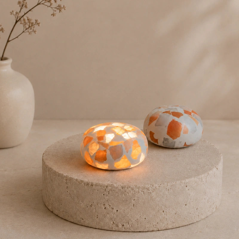 Nachttischlampe | Mineralisches Finish, Kabellos Wiederaufladbar 0