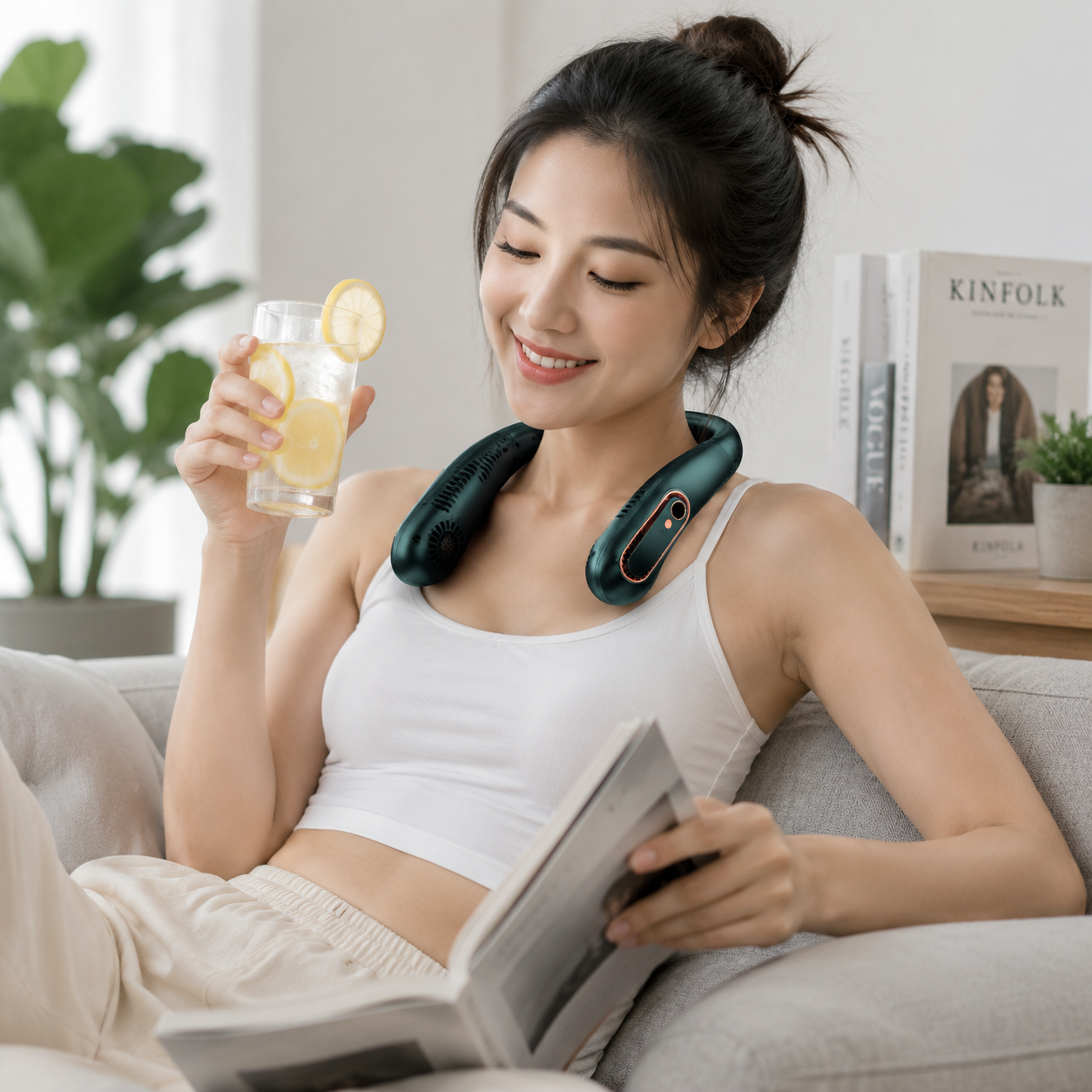 Nackenventilator | Flügelloses Design, USB-wiederaufladbar 4