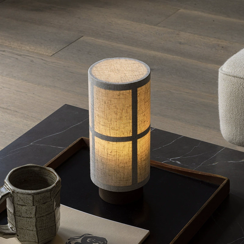 ZenLumi Tischlampe im Japan-Stil – Seidenoptik, Beige, für Wohnzimmer