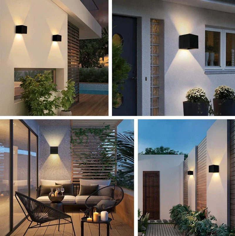 AquaShield Wandlampe Modern LED IP65 Schwarz für Garten & Terrasse