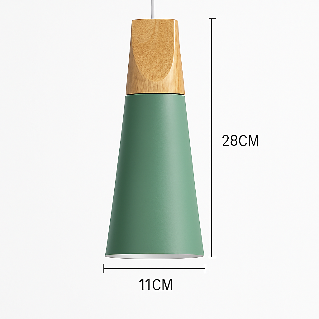 Pendelleuchte | Farbiges Metall, Helles Holz, Verschiedene Formen 12